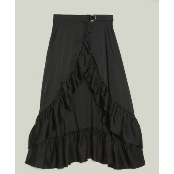 Sandro Ilona Asymetrical Ruffled Skirt with Jupe shorts‎ Large - Picture 3 of 9